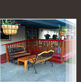 Backyard Deck with flowers